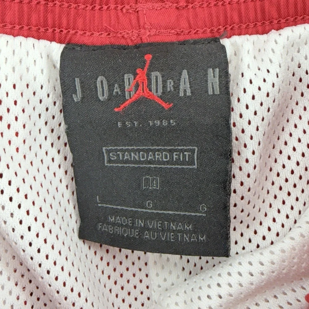 Jordan Jumpman Poolside Shorts Mens Large Gym Red Black Lined Swim CZ4751-687